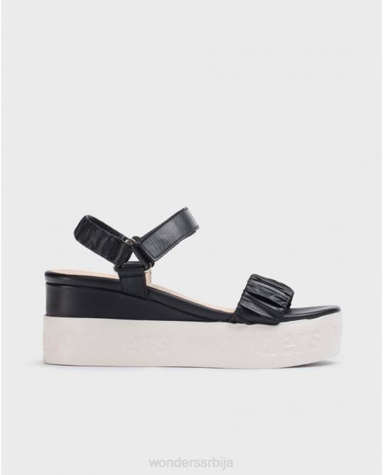 црна сандала од црне коже Жене Wonders 2NZV406 обућа
