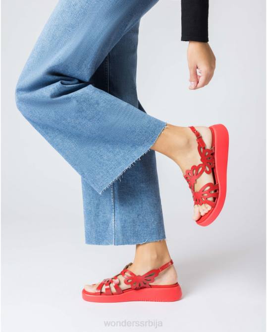 ројо црвена маргарита сандала Жене Wonders 2NZV40 обућа