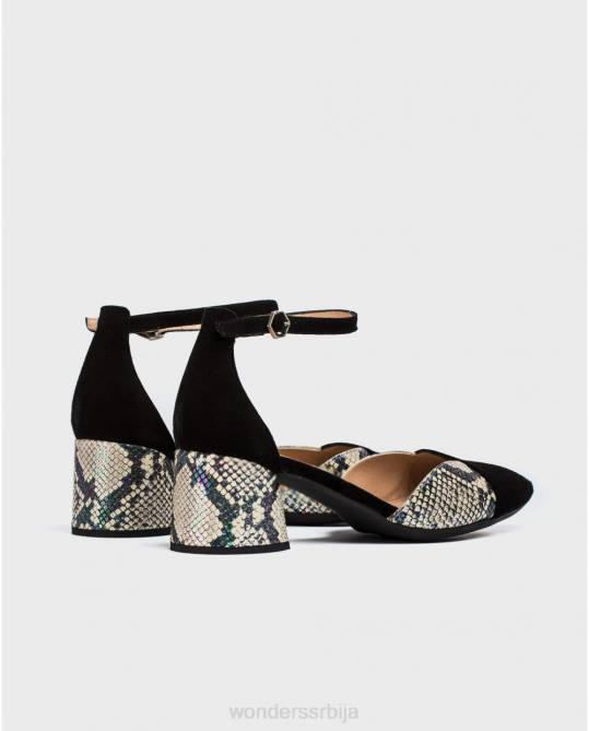 негро/офф ципела са високом потпетицом са каишом за глежањ Жене Wonders 2NZV434 обућа