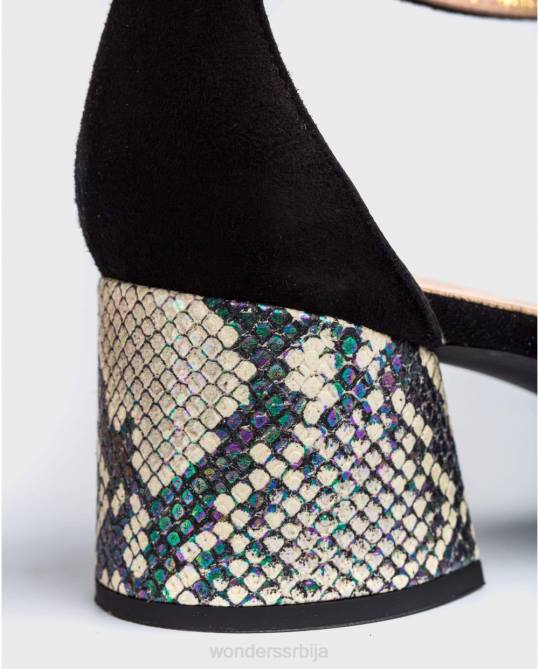 негро/офф ципела са високом потпетицом са каишом за глежањ Жене Wonders 2NZV434 обућа