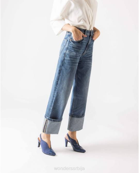 блут/мари кожна ципела у облику слова В Жене Wonders 2NZV436 обућа