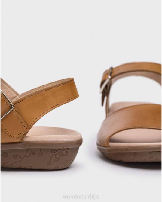 цуеро равне кожне сандале Жене Wonders 2NZV440 обућа