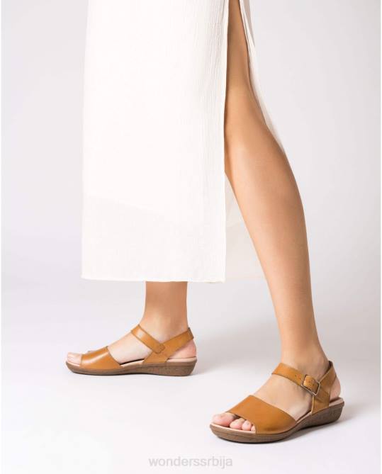 цуеро равне кожне сандале Жене Wonders 2NZV440 обућа