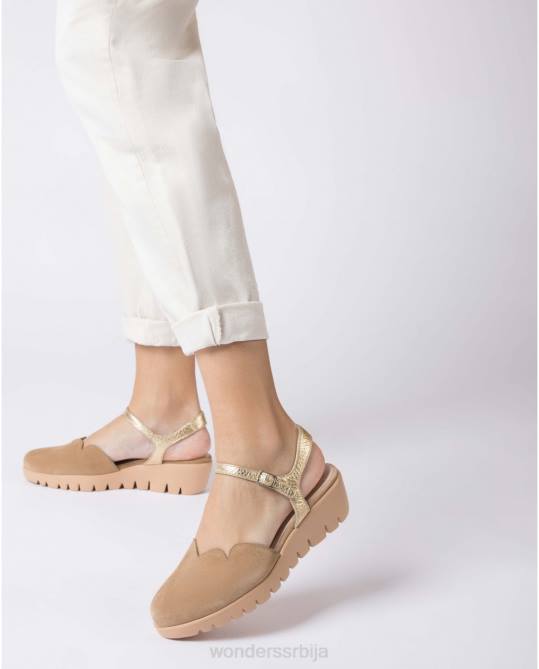 сандала од песка/златно браон караваке Жене Wonders 2NZV48 обућа