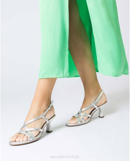 плата сребрна сјајна сандала Жене Wonders 2NZV58 обућа