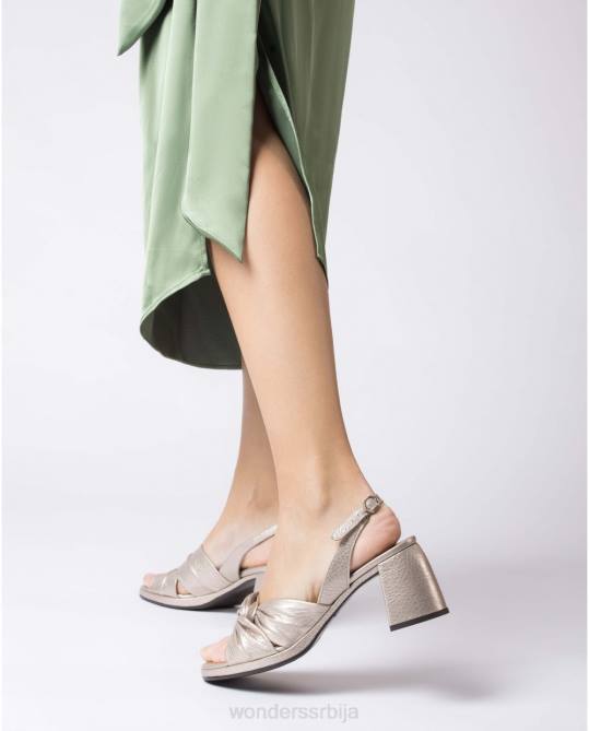 платино златна дивља сандала Жене Wonders 2NZV61 обућа