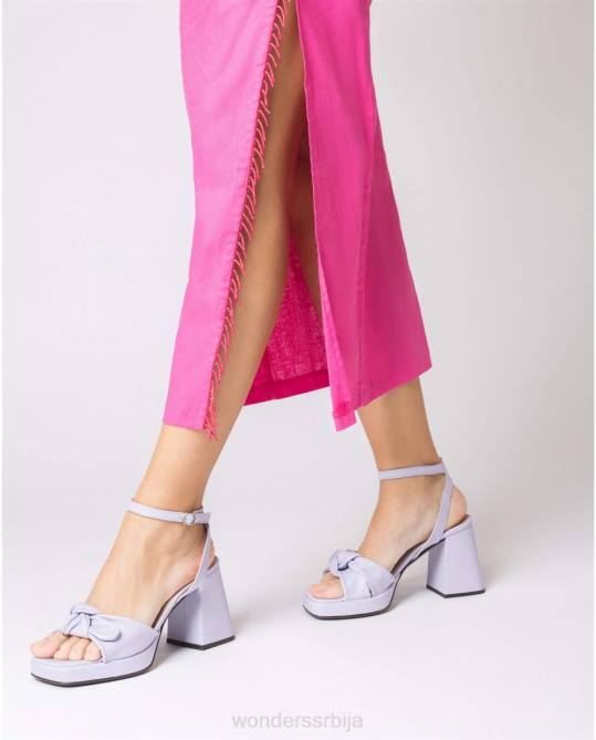 црна лекси сандале боје лаванде Жене Wonders 2NZV71 обућа