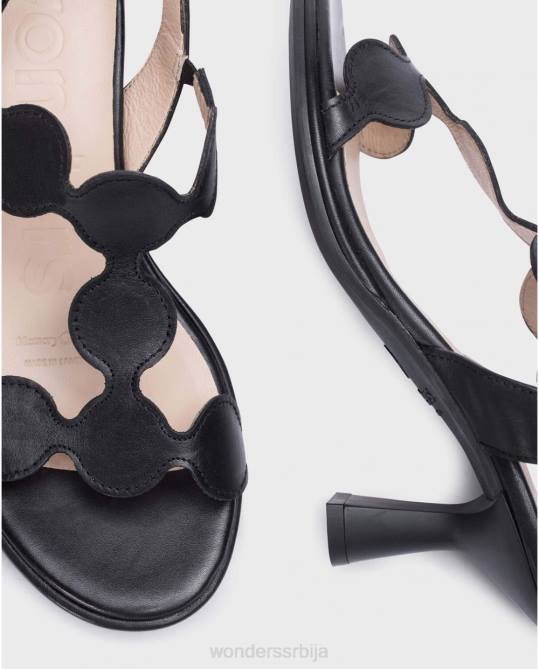 црна црна извучена сандала Жене Wonders 2NZV76 обућа