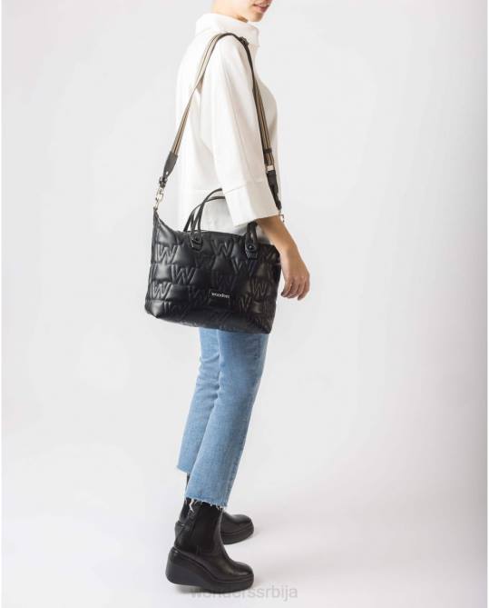 црна црна прошивена торба Жене Wonders 2NZV389 прибор