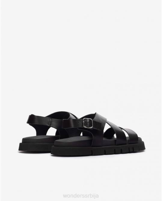 сандала од црначке коже са укрштеним нараменицама мушкарци Wonders 2NZV349 обућа
